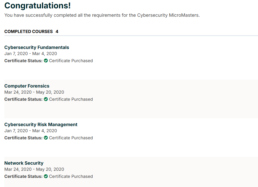 Completion Courses