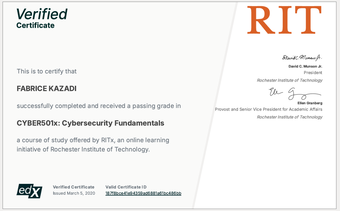 Cybersecurity Fundamentals