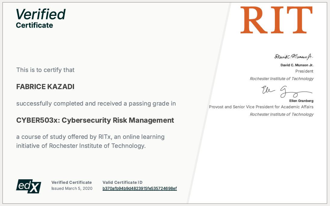 Cybersecurity RiskManagement