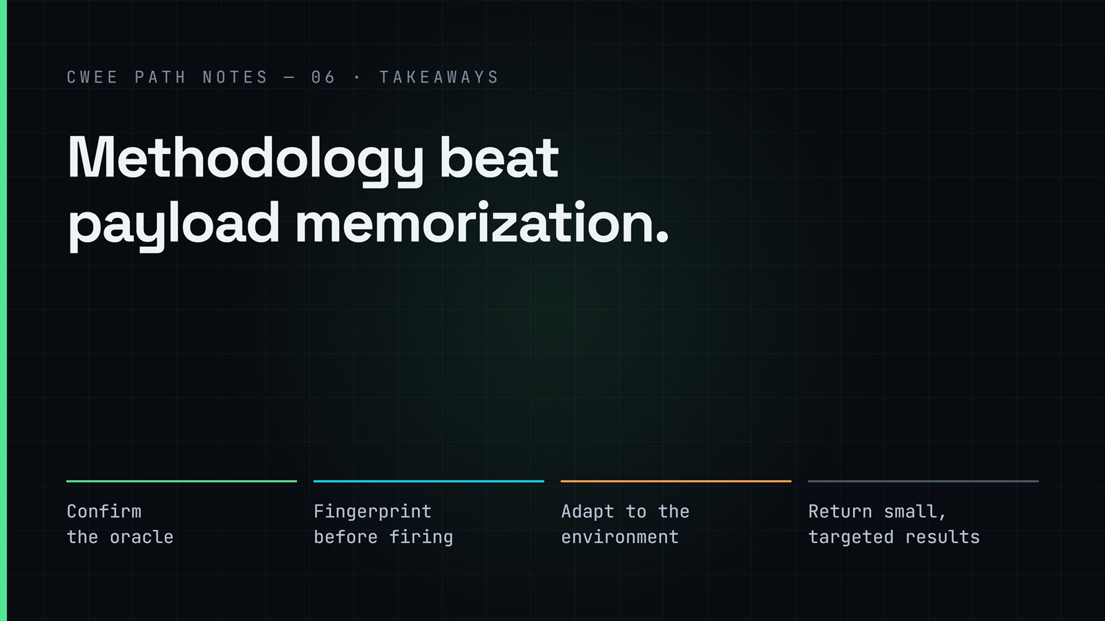 Methodology beat payload memorization